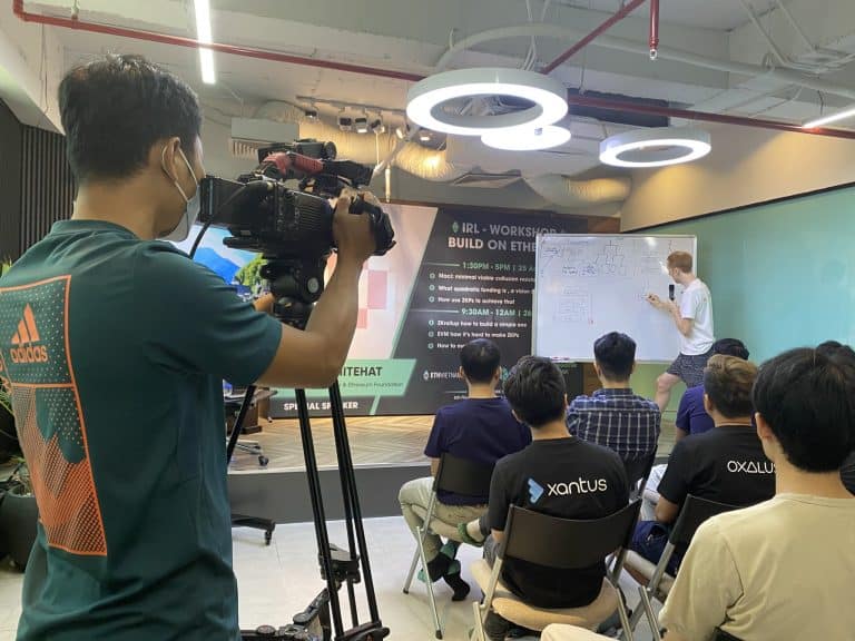 Vietnam fixer and local production crew supporting an international shoot