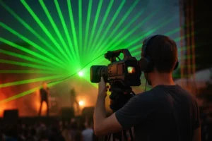 Laser chiếu vào máy quay tại concer