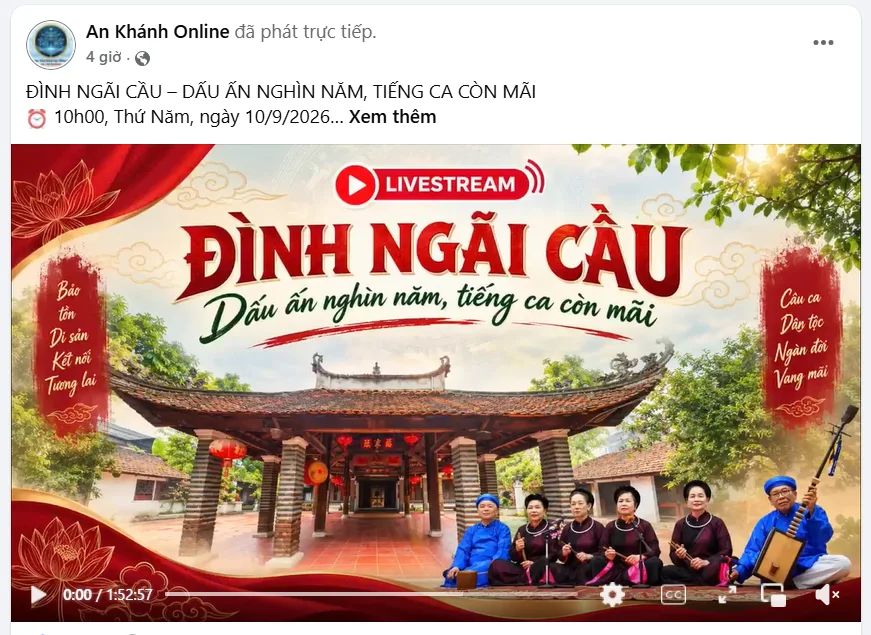 Buổi livestream đầu tiên thành công tốt đẹp trên fanpage An Khánh Online - Đình Ngãi Cầu